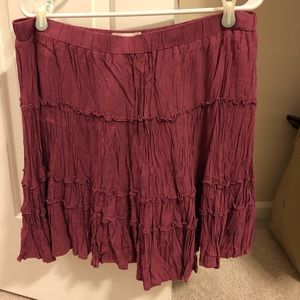 Loft plum crinkle mini skirt